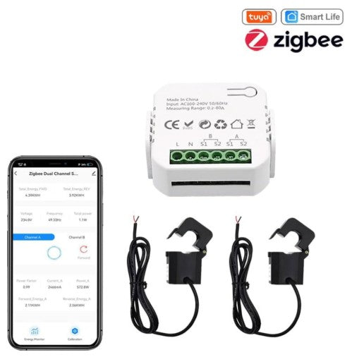 Module de consommation d'énergie Intelligent Tuya / Moniteur d'utilisation de l'électricité Wifi / Intensité Maximal 80A / Compatible avec Alexa et google assistantes