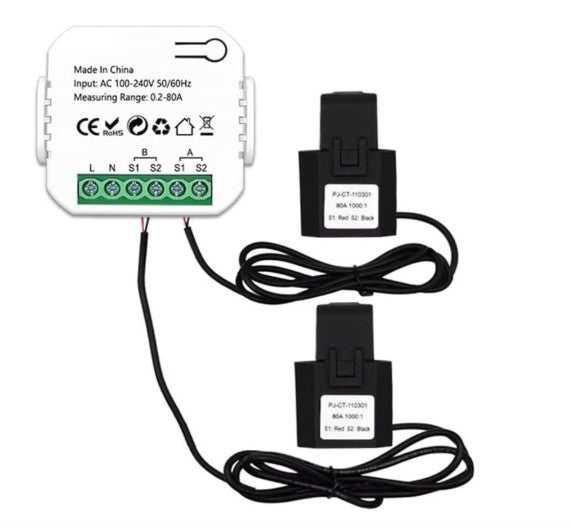 Module de consommation d'énergie Intelligent Tuya / Moniteur d'utilisation de l'électricité Wifi / Intensité Maximal 80A / Compatible avec Alexa et google assistantes