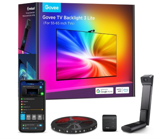 Smart Ruban LED 3,8m Govee | Rétroéclairage LED Wifi avec Caméra | Compatible avec Alexa et Google Assistant