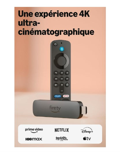 Amazon Fire TV Stick 4K / Commande vocal / Trouvez vos séries plus rapidement avec Alexa+ / Compatible avec Alexa et Google home