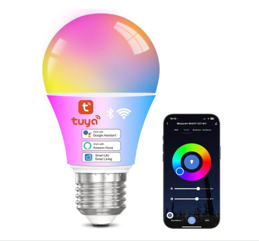 Ampoule E27 Tuya Connectée / Commande vocale et a distance /  Classe E "10W, 2700K-6500K" / Compatible Alexa et Google home [Classe énergétique E]