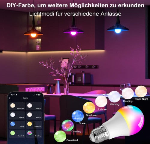 Ampoule E27 Tuya Connectée / Commande vocale et a distance /  Classe E "10W, 2700K-6500K" / Compatible Alexa et Google home [Classe énergétique E]
