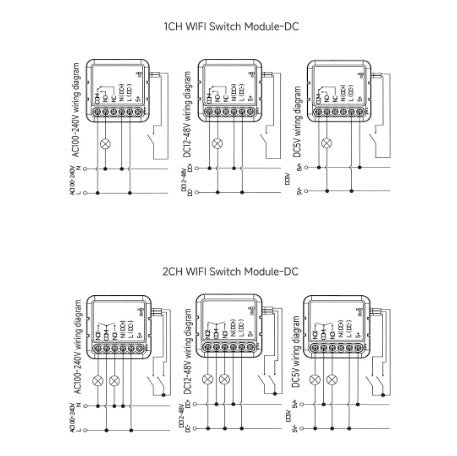 Module de commutateur de relais intelligent / Contact sec Tuya AC;DC / Compatible avec Alexa Google Home