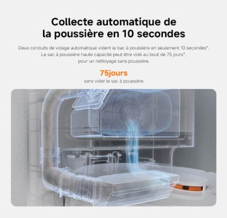 Aspirateur Robot Laveur / XIAOMI X20 / Serpillières Relevables 6000 Pa | Navigation LDS, Auto-nettoyage, Séchage et vidage automatique