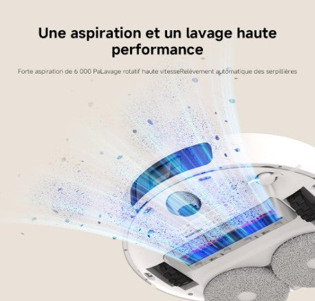 Aspirateur Robot Laveur / XIAOMI X20 / Serpillières Relevables 6000 Pa | Navigation LDS, Auto-nettoyage, Séchage et vidage automatique