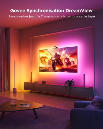 Smart Ruban LED 3,8m Govee | Rétroéclairage LED Wifi avec Caméra | Compatible avec Alexa et Google Assistant