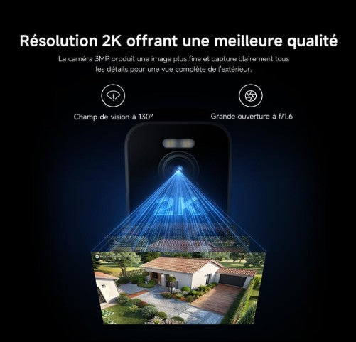 Caméra Extérieure Connectée / Xiaomi mi Home / Qualité 2K Détection de mouvement / Compatible avec Alexa et Google home