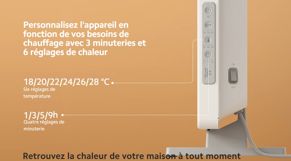 Chauffage Électrique Xiaomi  | Mi Smart home | Compatible Alexa et Google home