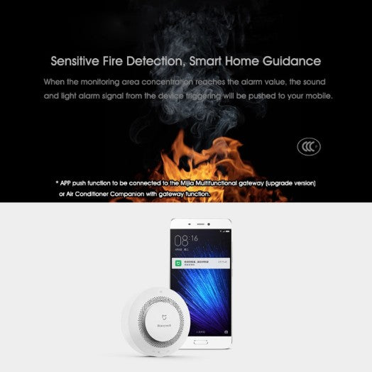 Détecteur de Fumée / Xiaomi Smart Home / Batterie lithium et Wifi Sans Fil / Compatible Alexa et google home