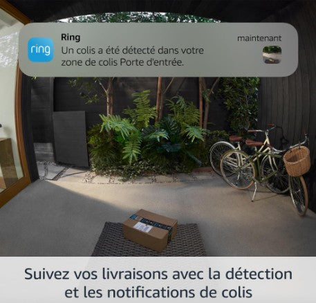 Vidéophone Ring / Sonnette sans fil avec caméra vidéo HD 1080p / Détection de mouvements / Compatible Alexa et google home